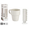 SET 6 TAZAS PORCELANA APILABLE BLANCO 36CL C SUPOR