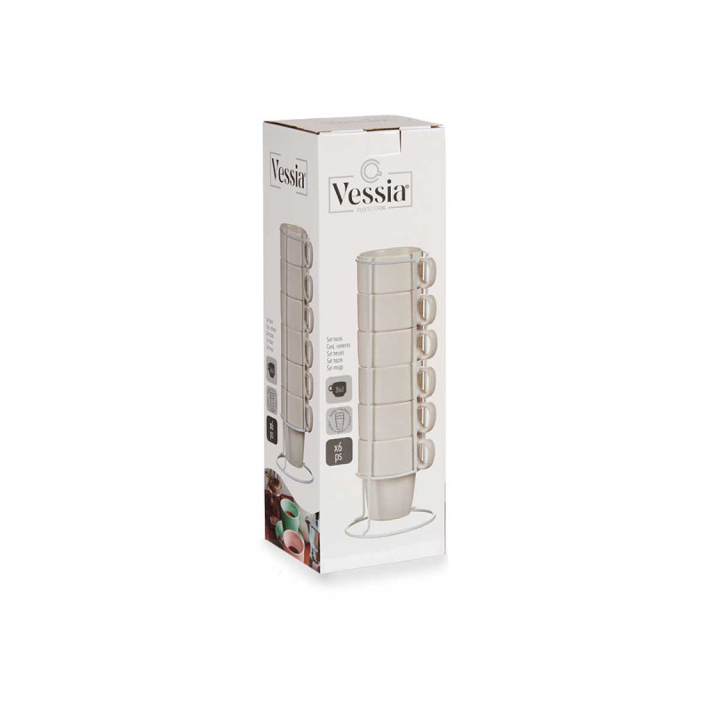 SET 6 TAZAS PORCELANA APILABLE BLANCO 36CL C SUPOR
