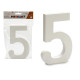 NUMERO 5 MADERA BLANCO 1,8X15CM