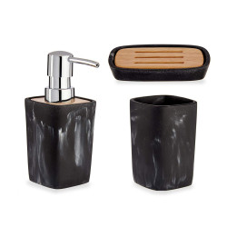 SET BAÑO PLASTICO BAMBU NEGRO