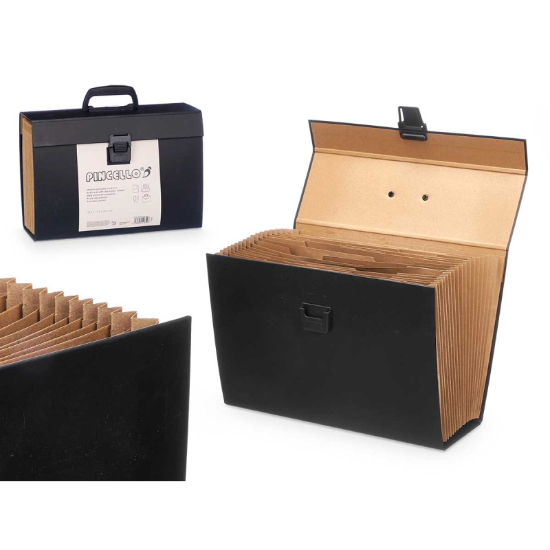 BRIEFCASE COMPARTMENTS BLACK HANDLE