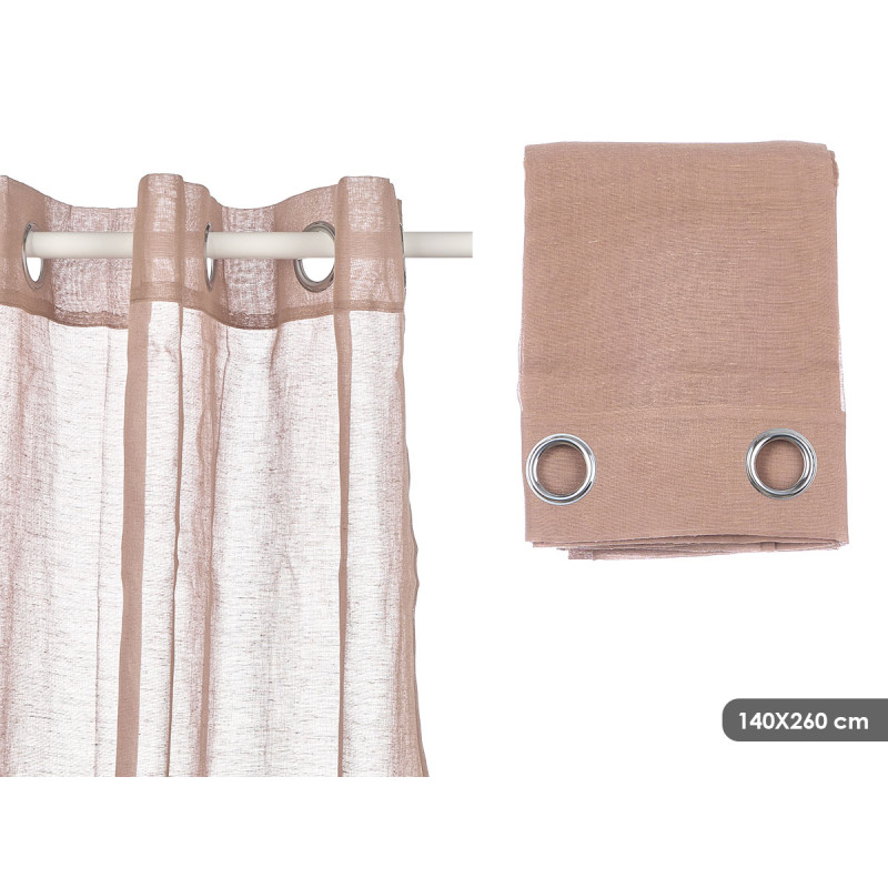RIDEAU BRUN TRANSPARENT