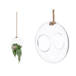 VASE SUSPENDUE CORDE BOULE MOYEN