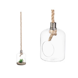 VASO SFERA PENDENTE CORDA FORMA LAMPADINA PICCOL