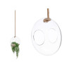 VASE SUSPENDUE DOUBLE BOULE CORDE MOYEN