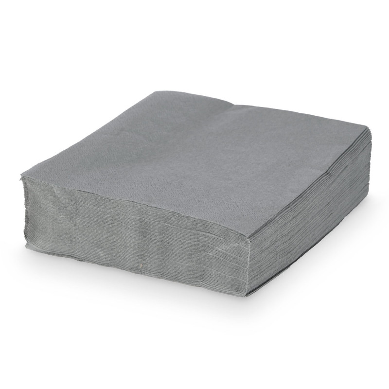 SET 50 SERVIETTES 33 X 33CM 17GR GRIS