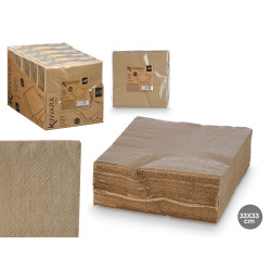SET 50 SERVIETTES 33 X 33CM 17GR BRUN