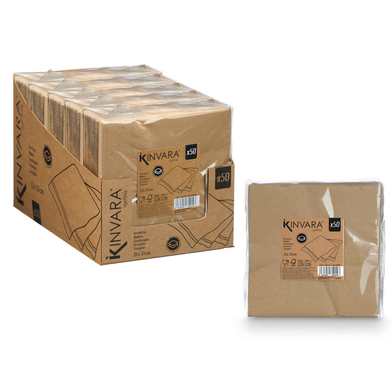 SET 50 TISSUES 33X33CM 17GR BROWN