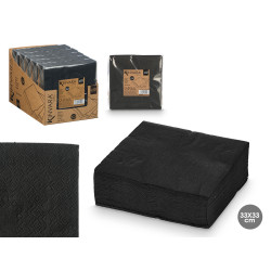 SET 50 SERVIETTES 33 X 33CM 17GR NOIR