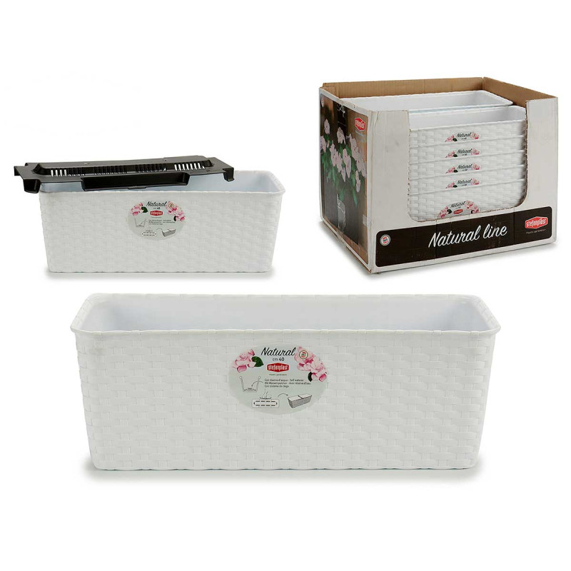 JARDINERA NATURAL RESER AGUA 40CM BLANCO