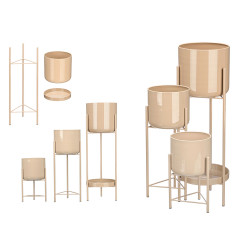 SET OF 3 STANDING CREAM POTS