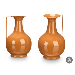 VASE BOULE 38CM BRIQUE