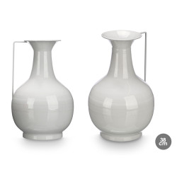 GREY BALL VASE 38CM