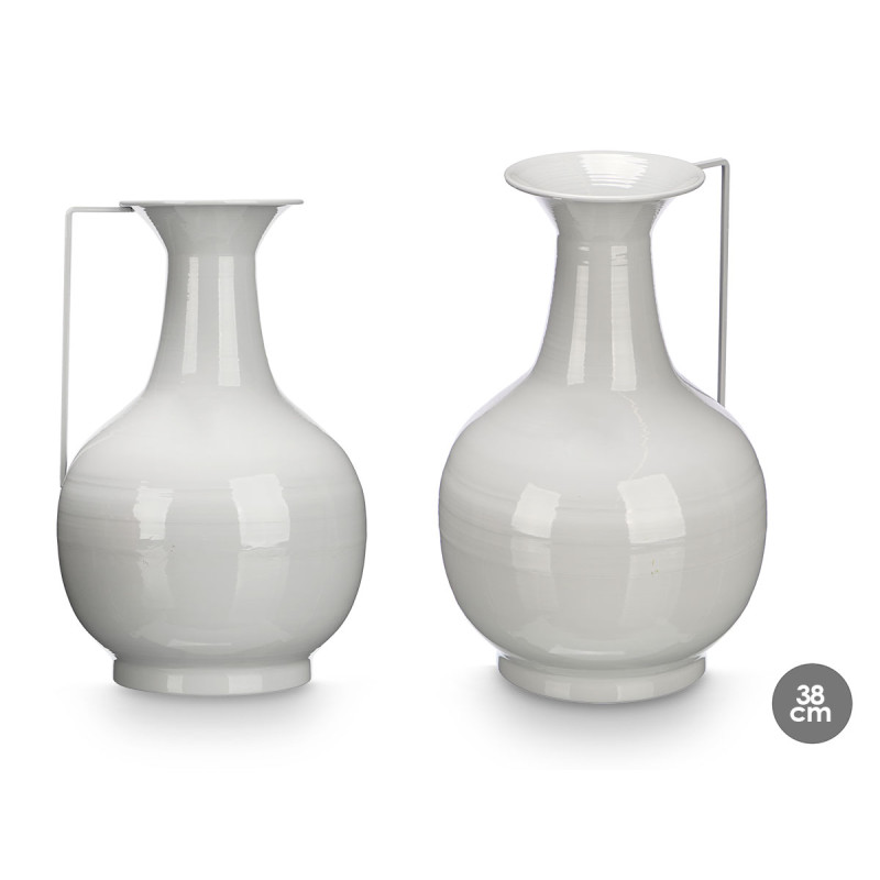 GREY BALL VASE 38CM