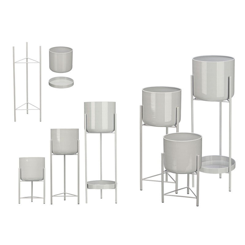 SET 3 PORTAVASI PIEDE GRIGIO