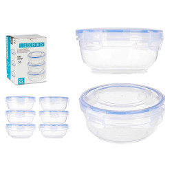 SET 6 PLASTIC ROUND STORAGE CONTAINER 800ML