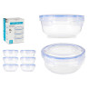 SET 6 PLASTIC ROUND STORAGE CONTAINER 800ML