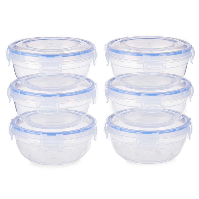 SET 6 FIAMBRERAS PLASTICO REDONDAS 800ML