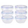 SET 6 PLASTIC ROUND STORAGE CONTAINER 800ML
