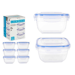 SET 6 FIAMBRERAS PLASTICO CUADRADAS 900ML