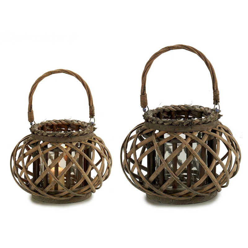 PORTE-BOUGIE CYLINDRIQUE GRIS AVEC ANSE
