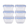 SET 6 PLASTIC SQUARE STORAGE CONTAINER 900ML