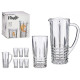 SET JARRA 1L Y 6 VASOS AGUA LINEAS 250ML