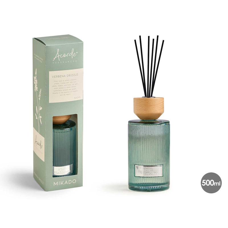 DIFUSOR MIKADO REDONDO 500ML VERBENA DRIZZLE