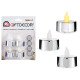 JEUX 4 BOUGIES LED PLUS PILES ARGENT