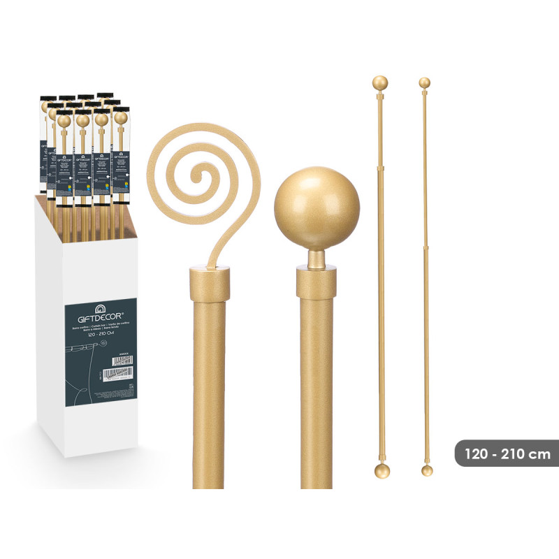 BARRA CORTINA SURT 2 120-240CM DOURADO