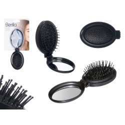 ESCOVA DE CABELO DOBRAVEL COM ESPELHO OVAL