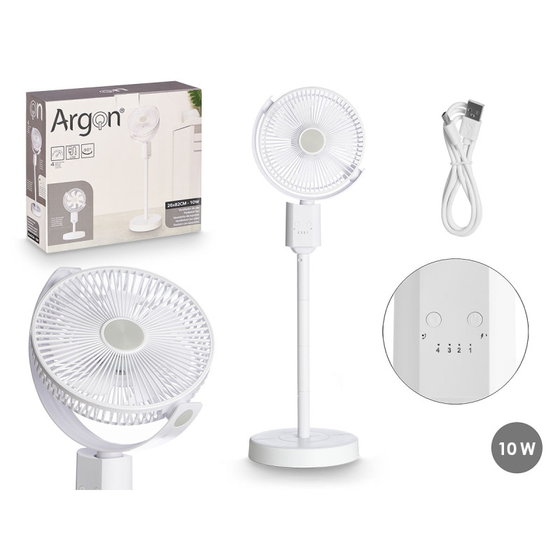VENTILATORE PIEDE USB 10W BIANCO 