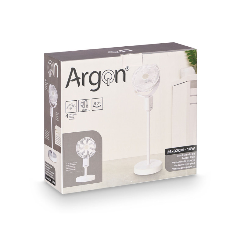 WHITE USB 10W STAND FAN 