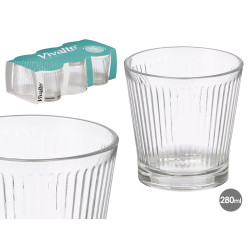 SET 6 BICCHIERI  RIGHE VERTICALI 280 ML