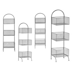ESTANTERIA METALICOS RECTANGULAR 3 PISOS PLATEADO