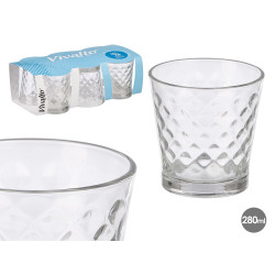 SET 6 RHOMBUS GLASS 280ML