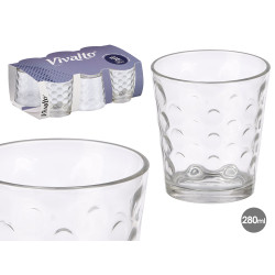 SET 6 DOTS GLASS 280ML
