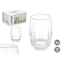 BICCHIERE RIGHE 380ML TRASPARENTE 