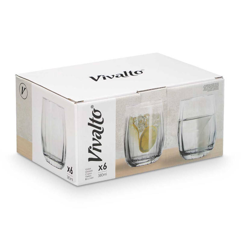 BICCHIERE RIGHE 380ML TRASPARENTE 