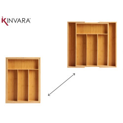 PORTA TALHERES BAMBU 6 DIVISOES EXTENSIV