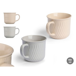 BREAKFAST MUG ASSORTED 2 LIGHT COLOURS 450ML