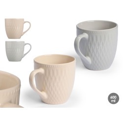 BREAKFAST MUG ASSORTED 2 LIGHT COLOURS 600ML