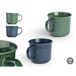 BREAKFAST MUG ASSORTED 2 DARK COLOURS 450ML