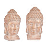 MEDIUM WHITE AND GOLD POLYRESIN BUDDHA HEAD 