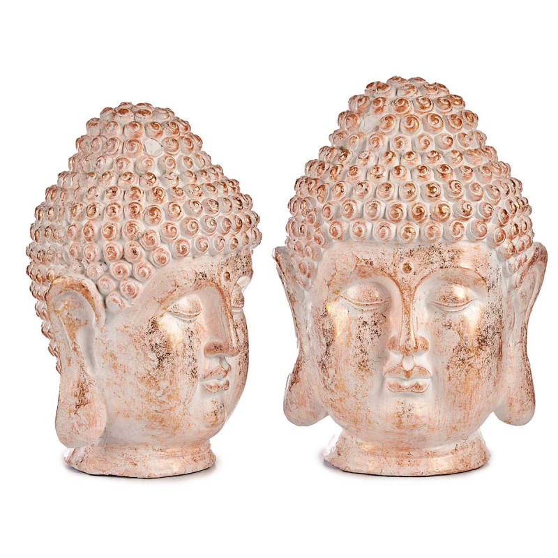 TESTA BUDDA POLIRESINA PICCOLA BIANCA E ORO