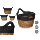 SET 3 PANIERS RONDS AVEC POIGNÉES 16CM HAUT NOIR
