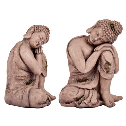 GREY POLYRESIN HEAD RIGHT SIDE BUDDHA 