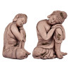 GREY POLYRESIN HEAD RIGHT SIDE BUDDHA 