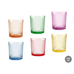 BICCHIERE VETRO DIAMAN 360ML ASSORTIT 6COL