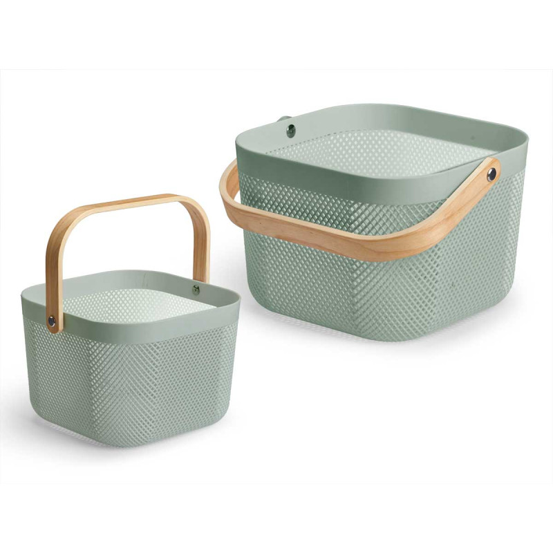 PANIER POLYVALENT VERT CARRÉ POIGNÉE